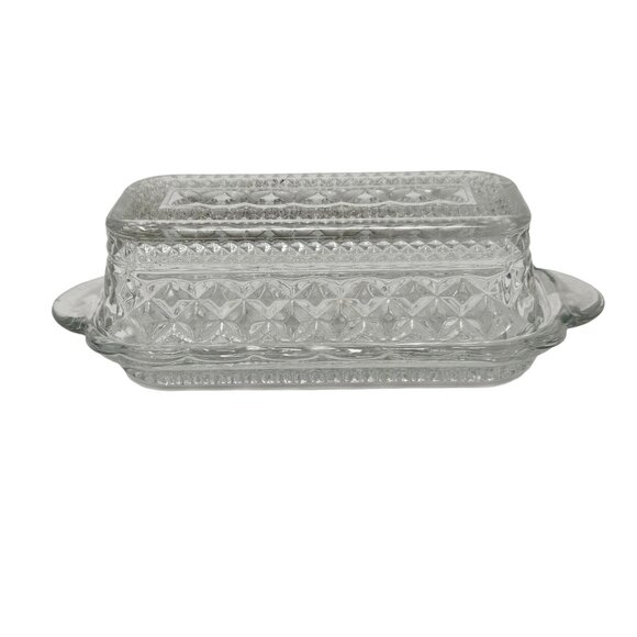 Vintage Wexford by Anchor Hocking Glass Covered Butter Dish Dining Dinnerware - Picture 1 of 10